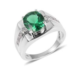 Simulated Emerald Men's Ring